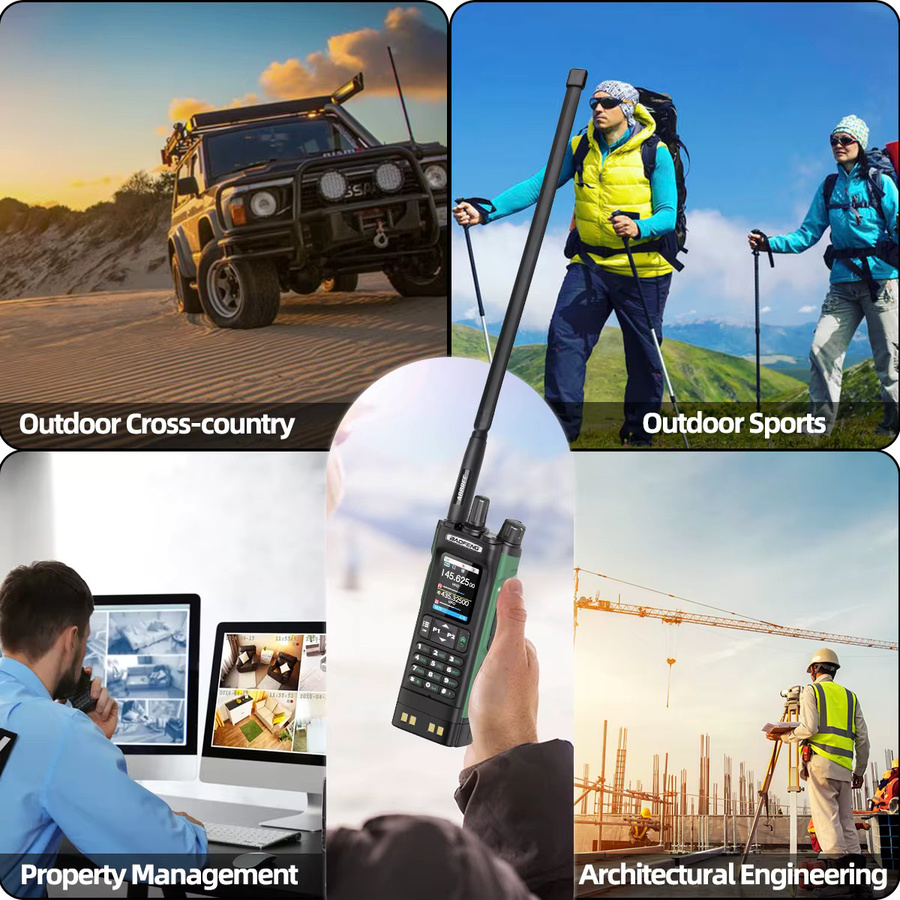 ABBREE CS Taktische Dual Band VHF UHF Antenne mit SMA-Buchse, faltbar, Schwarz, passend für Baofeng UV-32 DM-32 UV-21 PRO UV-9R PRO Walkie Talkie - Bild 6