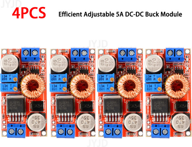 4er-Set XL4015 DC-DC Step Down Wandler, einstellbarer Buck Converter zur Spannungsregulierung von 4-38V auf 1,25-36V - Bild 1