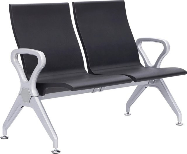 DELUKE Wartebank ERIK 2-Sitzer aus Kunststoff und Metall in Schwarz, B/T/H: 118 x 59 x 89 cm - Bild 1