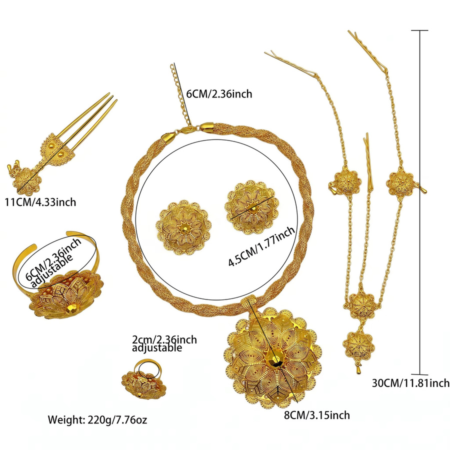 Schmuckset 24k vergoldet, 6-teilig, Damen - Bild 2
