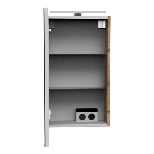 Fackelmann Spiegelschrank SBC Asteiche mit Softclose Türen und LED-Beleuchtung, B/H/T: 40 x 68 x 15,3 cm, Grau - Bild 2