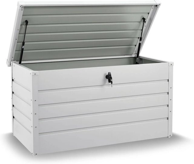 Juskys Metall Aufbewahrungsbox Limani wasserdicht und abschließbar in Weiß - Bild 1