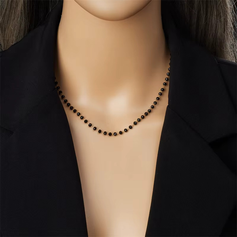 DIEYURO Schmuckset, Edelstahl, Schwarz, Kristall, Damen - Bild 4