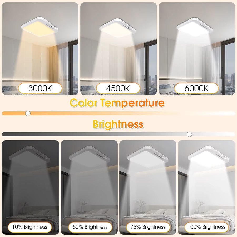 Magnetische LED-Deckenleuchte mit Bewegungsmelder und Fernbedienung, dimmbar mit 3 Farbtemperaturen, batteriebetriebene Innenlampe für Schrank und Flur - Bild 2