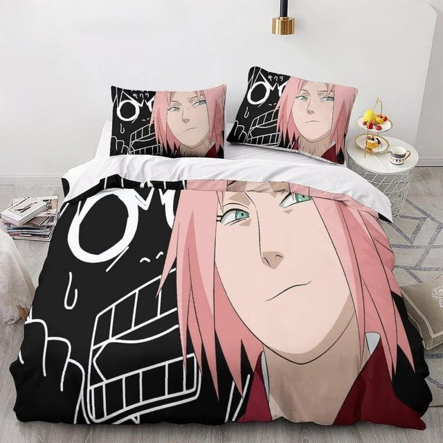 JMG Household Supplies Naruto Anime Mikrofaser Bettwäscheset, 3-teilig, Mehrfarbig, B/H: 135 x 200 cm - Bild 1