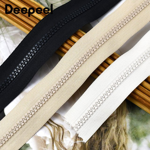 Deepeel Harz-Reißverschluss in Beige für Taschen und Daunenjacken, 5 oder 10 Meter Spulenrolle mit offenem Ende zum Nähen und Reparieren - Bild 1