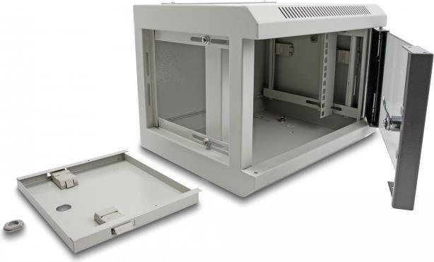 Delock 10 Zoll Netzwerkschrank mit Glastür in Grau (43416) - Bild 1