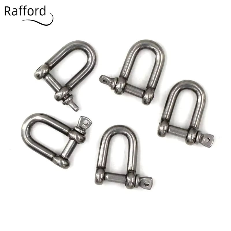 Rafford D-Schäkel aus Edelstahl 304, gerader kurzer D-Schäkelhaken für Bootsrigging-Hardware, M5 M8 M10 - Bild 5