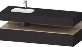 Duravit Einbauwaschtisch-Möbel-Set Qatego in Grau mit Konfigurationsmöglichkeiten, B/T/H: 160 x 50 x 60 cm - Bild 1