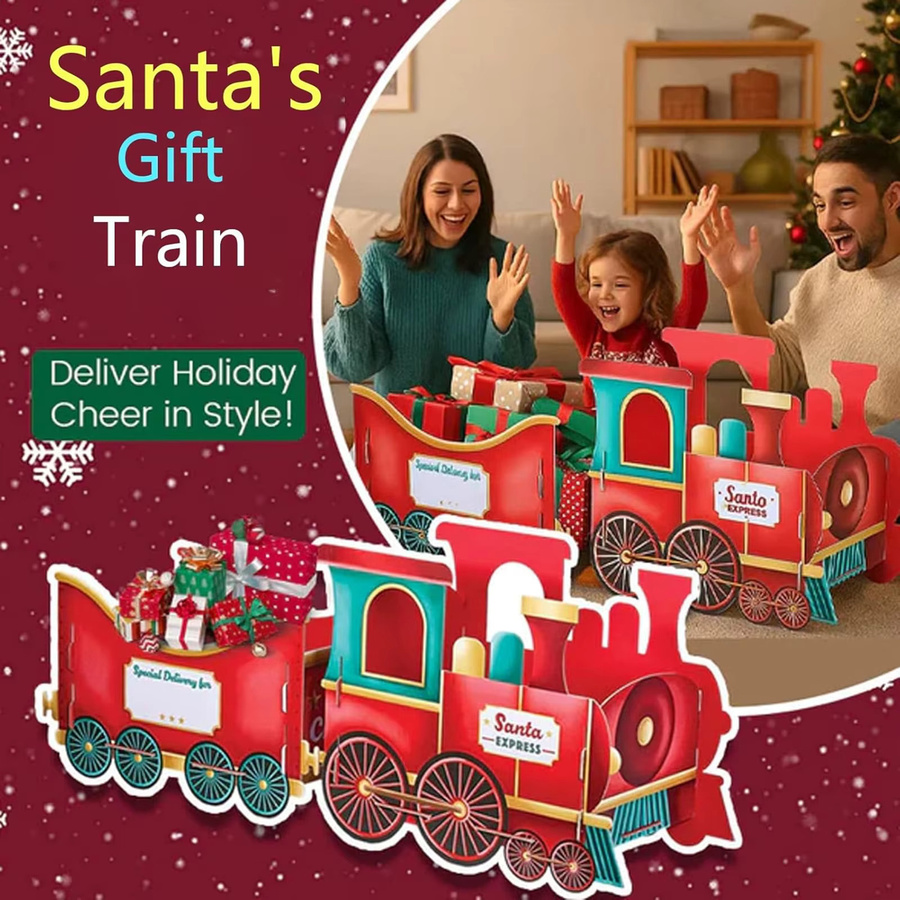 APWIKOGER Weihnachtliche Zug-Geschenkbox aus Papier in Multicolor für Süßigkeiten und DIY-Dekoration - Bild 4