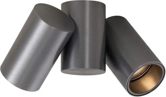 QAZQA Design Einbaustrahler Michael 2-flammig schwenkbar GU10 Gunmetal Anthrazit - Bild 1