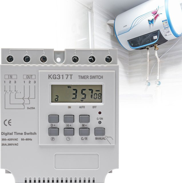 Programmierbarer 3-Phasen Digital-Timer Zeitsteuerung 380V 50-60Hz in Grau und Weiß - Bild 1