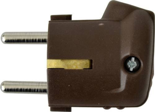 N & L 10934 Schutzkontakt-Winkelstecker aus Kunststoff in Braun für 230V - Bild 1