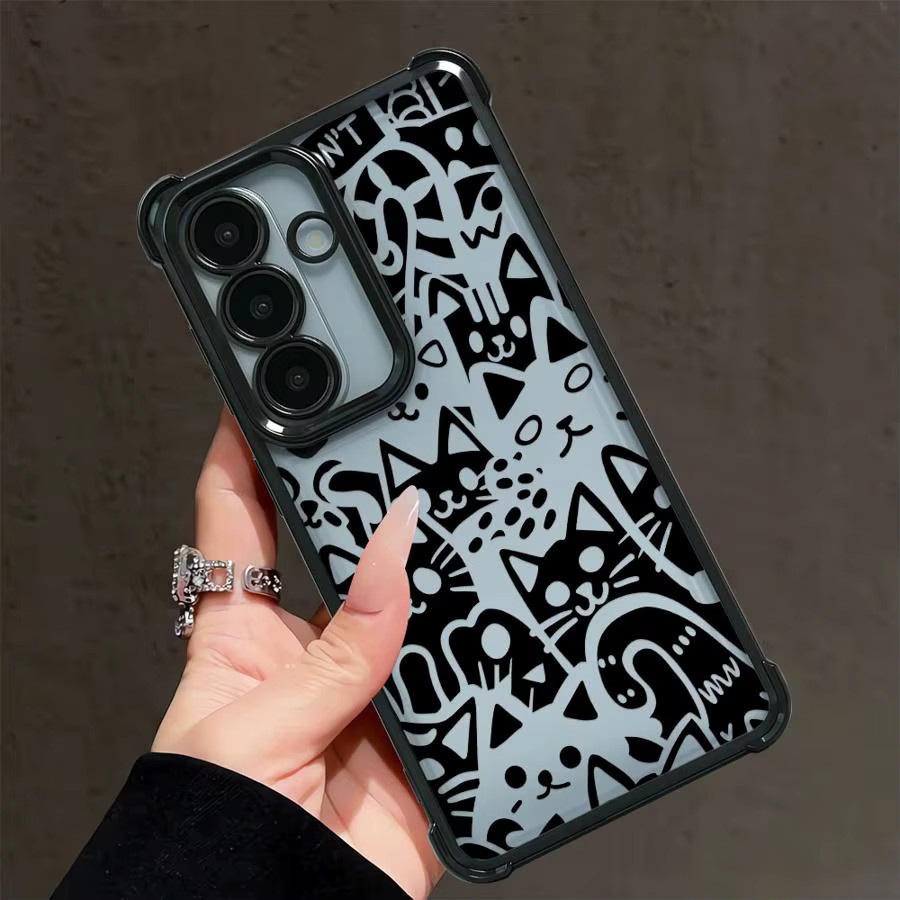 Handyhülle mit Cartoon-Katzen-Design für Samsung Galaxy S26 Ultra S25 S24 S23 S22 S21 Plus S20 FE in Multicolour - Bild 3
