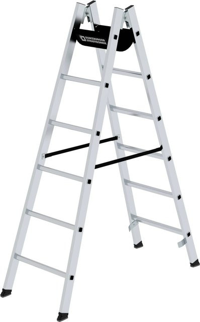 PROREGAL Sprossen-Stehleiter in Silber mit 2 x 6 Sprossen - Bild 1