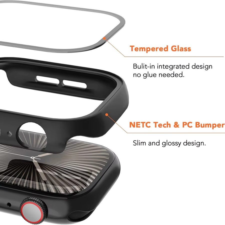 LCAPLE Displayschutzfolie für Apple Watch, gehärtetes Glas, transparent - Bild 2