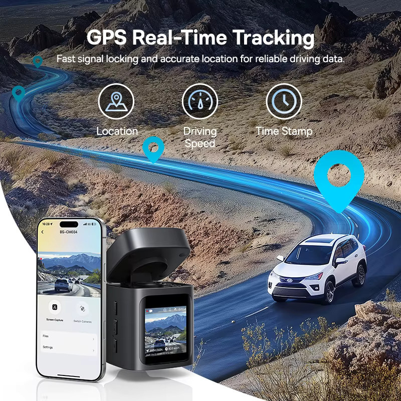 Baseus VD1 4K UHD Dash Cam mit GPS, Nachtsicht und ADAS Auto DVR in Schwarz - Bild 6