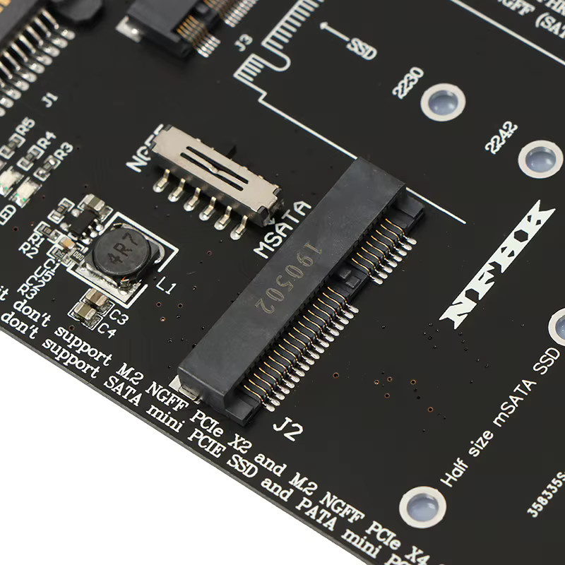 JETTING 2 in 1 Konverter Karte NGFF MSATA SSD zu SATA 3,0 Adapter für PC und Laptop, Schwarz - Bild 5