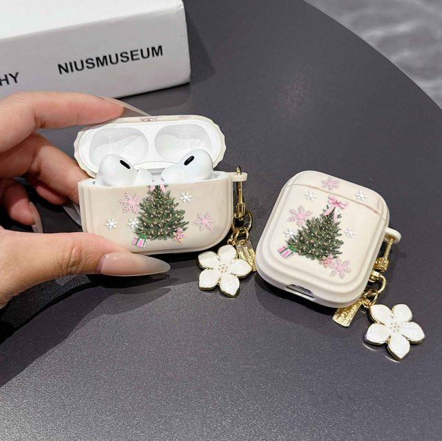 Modische und niedliche Schutzhülle für Airpods 4 Generation in Beige - Bild 1