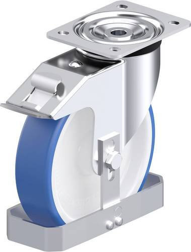 Blickle L-POTHS 200G-FI-FS Stahlblech-Lenkrolle in Blau mit Rad-Durchmesser 200 mm und einer Tragfähigkeit von 400 kg - Bild 1