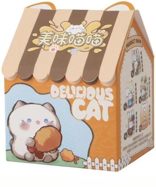 Katzen-Blindbox, Überraschungsfigur, Harz, beige - Bild 1