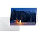 Sigel Weihnachtskarten-Set Christmas Chapel in Weiß und Gold, 10 Stück mit 10 Umschlägen, DIN A6 - Bild 1