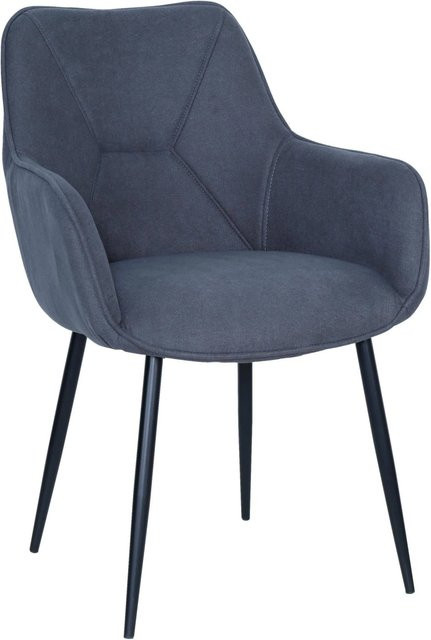 Mömax Armlehnstuhl Elena in Grau mit Stoffbezug und Holz-Metall-Gestell, B/T/H: 60 x 57 x 85 cm - Bild 1