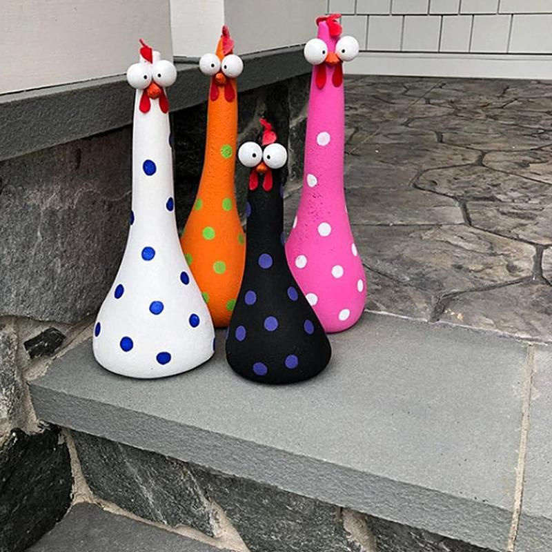 Binchi Garden Huhn-Ornamente aus Kunstharz in Schwarz als Dekofigur für Garten, Hof und Büro - Bild 4