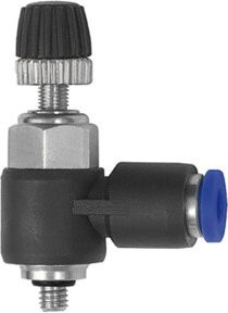 Riegler Drosselrückschlagventil Blaue Serie mini Zuluftdrossel M3a Durchmesser 3mm in Blau und Schwarz aus Kunststoff - Bild 1