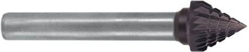 Exact 72435 Frässtift Hartmetall Kegel in Silber, Länge: 62 mm, Schaftdurchmesser: 6 mm - Bild 1