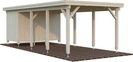 Palmako Carport Karl mit Geräteraum aus Fichtenholz, Flachdach, braun/transparent, B/T/H: 360 x 762 x 235 cm - Bild 3