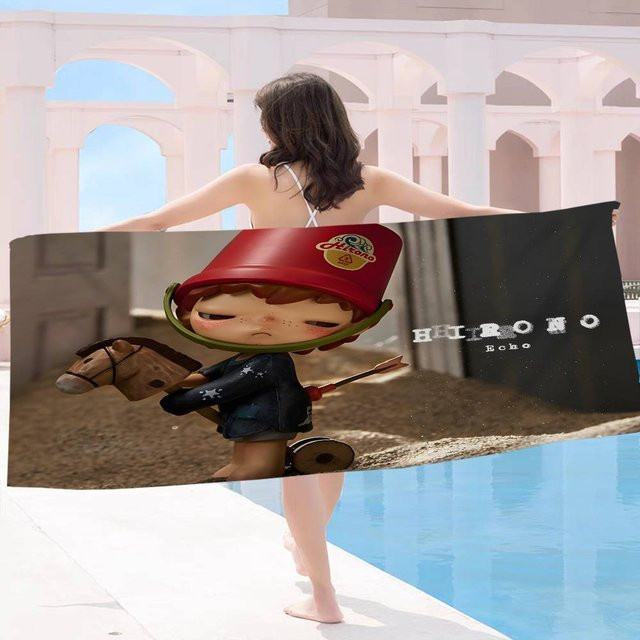 H-HIRONOS Mikrofaser-Strandtuch mit Cartoon-Print, saugfähig und weich, multicolour - Bild 1