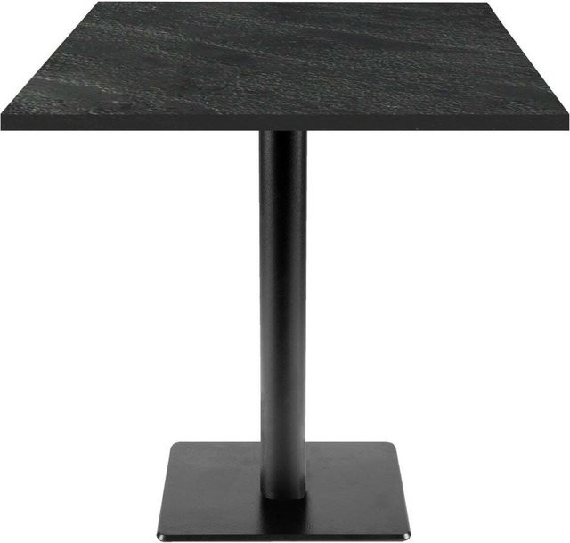 RestooTab Tisch Milan T quadratisch in Schwarz mit Holzdekor, B/T/H: 70 x 70 x 75 cm - Bild 1