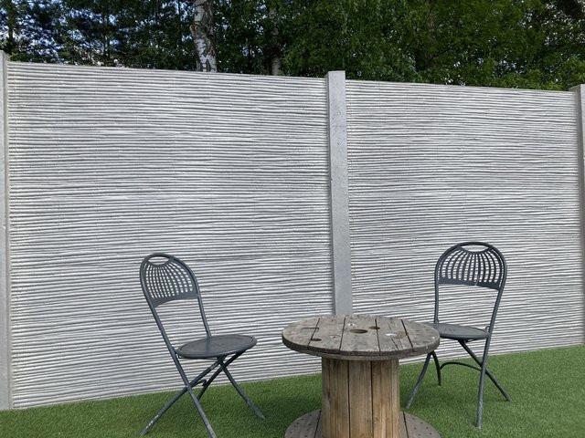 Betonzaun Bamboostone grau einseitig B/H: 200 x 200 cm - Bild 1