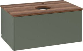 V&B Waschtischunterschrank Antao mit Beleuchtung, Grau lackiert, B/T/H: 80 x 50 x 36 cm - Bild 1