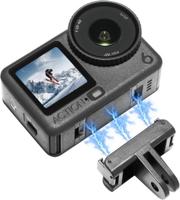 DJI Magnetischer Doppelbasisadapter für Action 6/5 Pro/4/3 Sportkameras, Schwarz - Bild 1