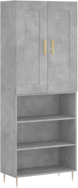 vidaXL Highboard Betongrau Modern mit Türen und Regalfächern B/T/H: 69,5 x 34,0 x 180,0 cm - Bild 1