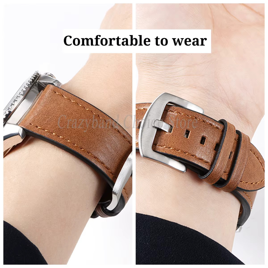 Crazyband Uhrenarmband Leder, Vintage, 20/22 mm, Unisex - Bild 3