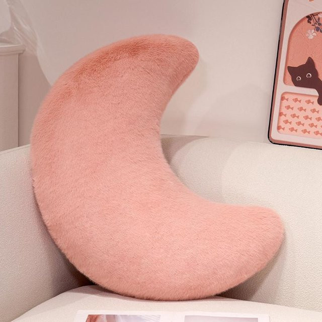 Yiran toy Mond Plüschkissen aus Nerzfell in Pink, B/H: 50 x 40 cm - Bild 1