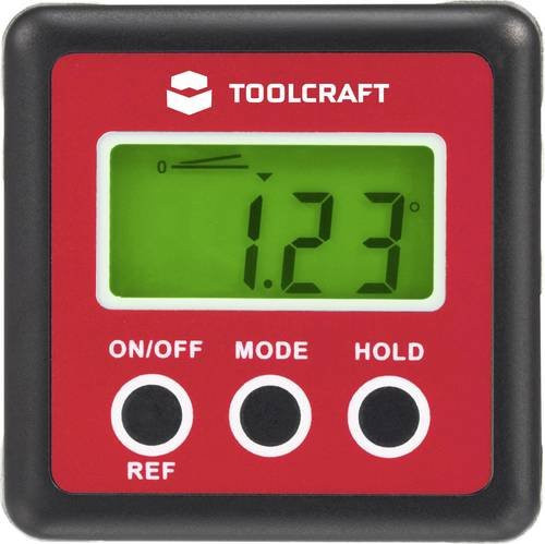 Digitale Wasserwaage mit Magnet von TOOLCRAFT in Rot, 60 mm, 360° Messbereich, Genauigkeit 0,1° - Bild 1