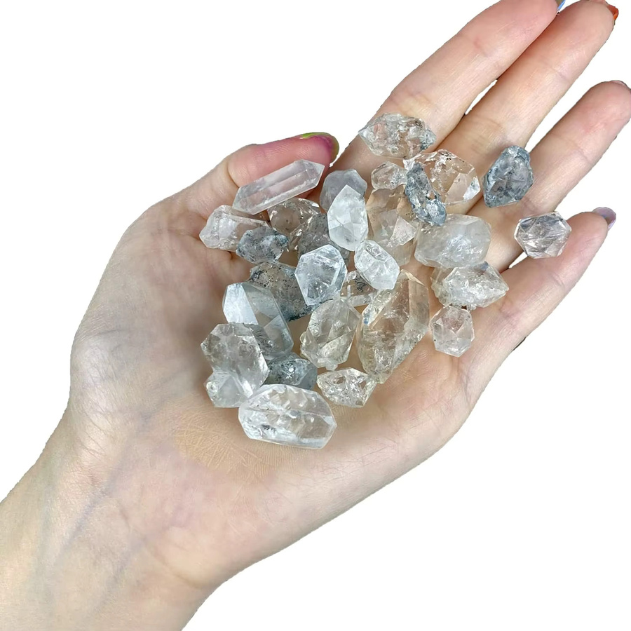 AierCrystal Natürlicher Herkimer-Diamant als weißer Rohstein für Reiki und Heilung, 1–10 g - Bild 3