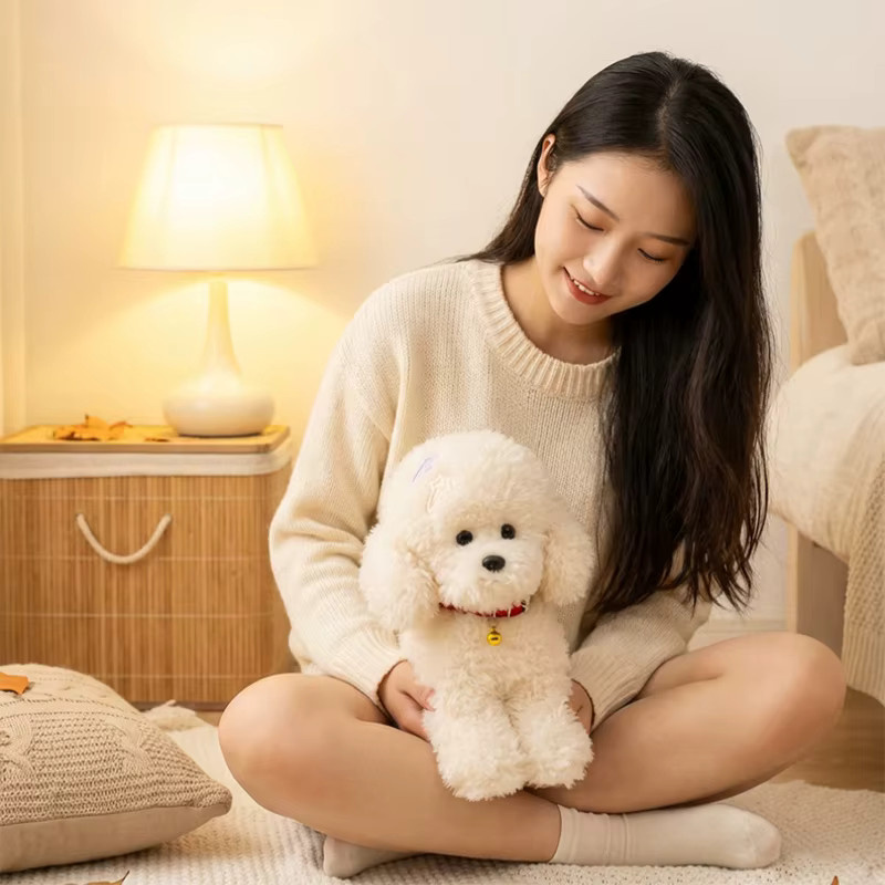 GDzaccly Teddyhund Plüschpuppe, Sitzender Hund mit Halsband, Braun - Bild 5