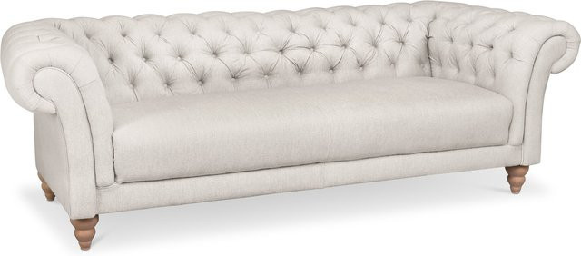 Megasofa SANSIBAR LUND von SANSIBAR LIVING in Beige mit Knopfpolsterung und Stoffbezug, B/T/H: 235 x 105 x 80 cm - Bild 1
