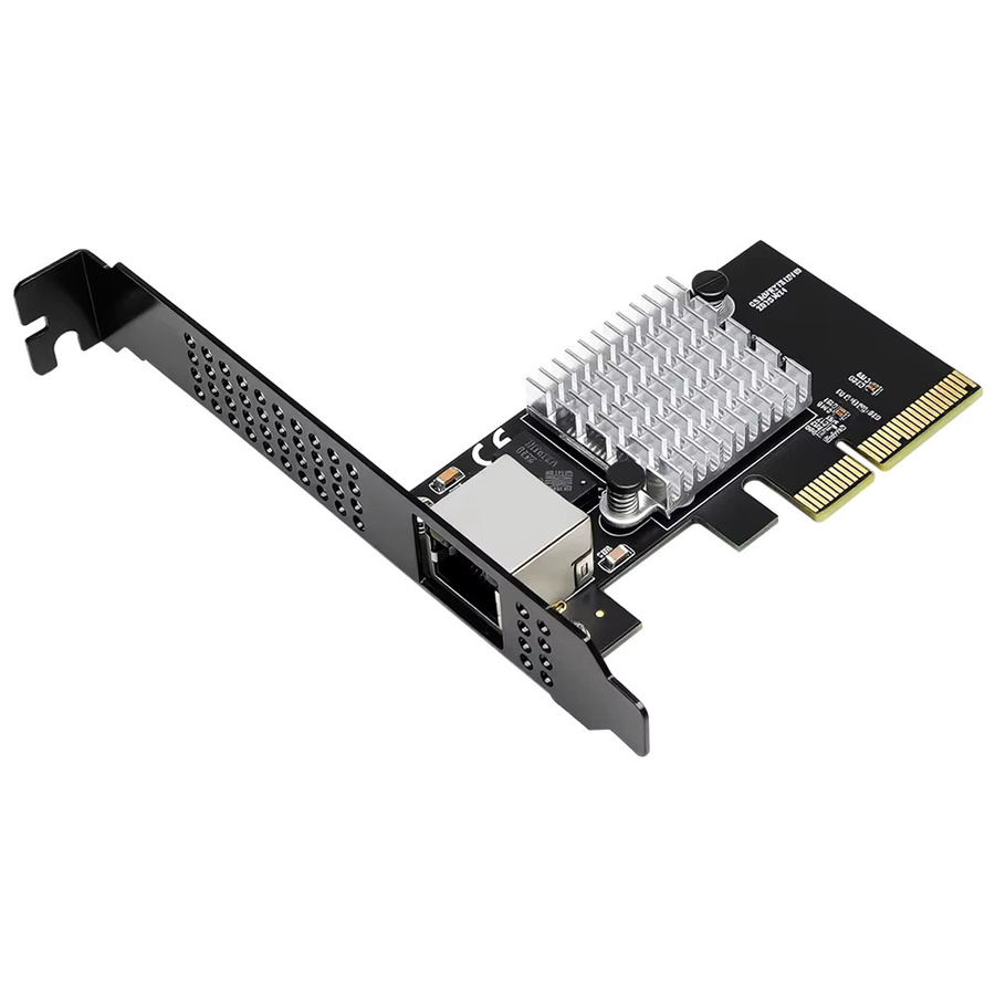 Lekuo PCIe 3.0 x4 zu 1 Port 10G Ethernet Netzwerkkarte mit RJ45 LAN-Anschluss für Realtek8127 in Schwarz - Bild 3