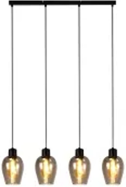 NETTLIFE Pendelleuchte aus Rauchglas in Schwarz, 1-flammig, E27, Vintage-Design für Küche und Schlafzimmer - Bild 1