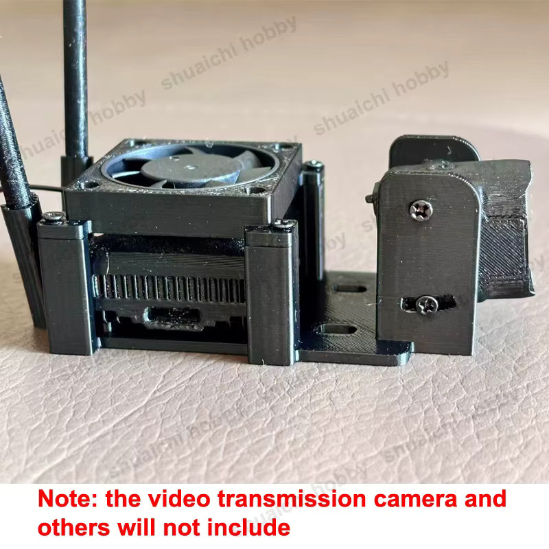 DJI O4 Pro Videoübertragungshalterung und Gimbal-Halterung mit 5V/12V Kühlkörper-Lüfter in Schwarz für RC-Modellautos und FPV-Drohnen - Bild 3