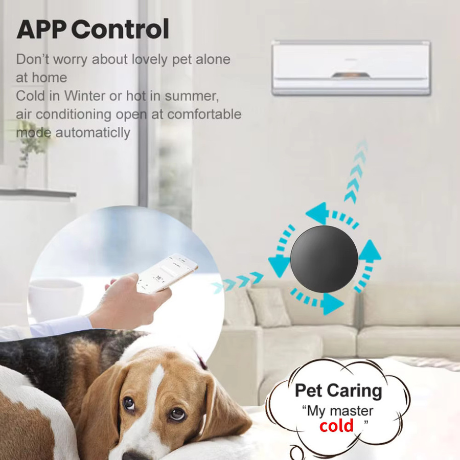 Tuya WiFi IR-Fernbedienung mit Temperatur- und Feuchtigkeitssensor in Schwarz, kompatibel mit Yandex SmartLife und Alexa - Bild 3