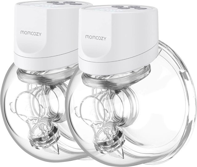 Momcozy Elektrische Doppelmilchpumpe S12 Pro, tragbar, Weiß - Bild 1