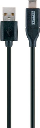 Schwaiger Adapterkabel USB 3.1 C-Stecker auf USB 2.0 A-Stecker, schwarz, 1 m - Bild 1