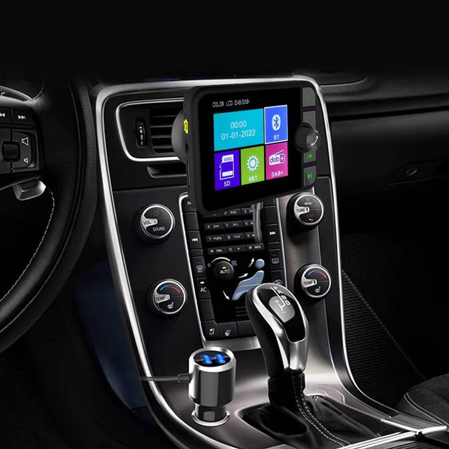 Podofo DAB/DAB+ Radio Adapter mit 2,4-Zoll-LCD-Display und Bluetooth für Ford VW Audi in Schwarz - Bild 2